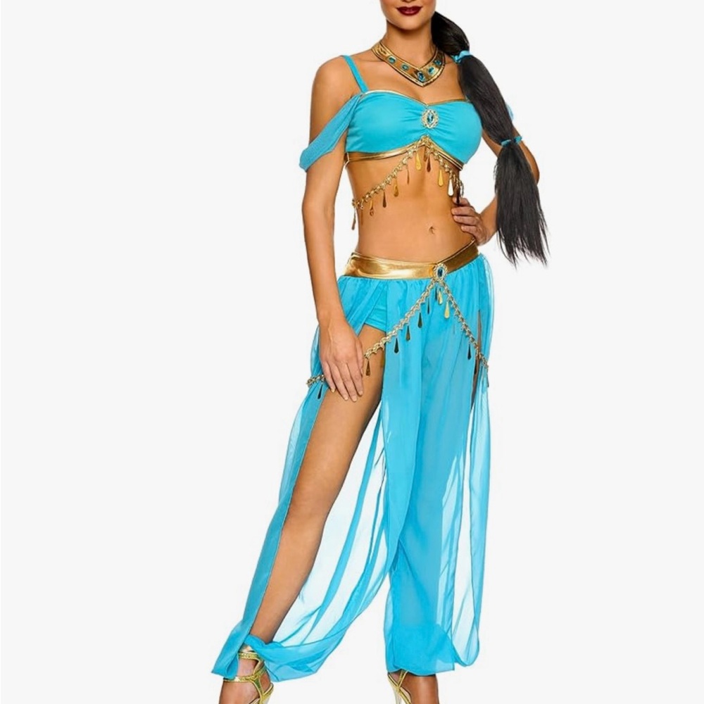 Blue and Gold Two-Piece Costume Set